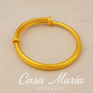 Fior di Scaglia Bangle | 24K Hollow Yellow Gold AU9999 | Cultural Artistry | Cas